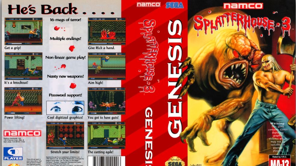 Sega Mega Drive 2 (Smd) 16-bit Splatterhouse 3 Полное Прохождение