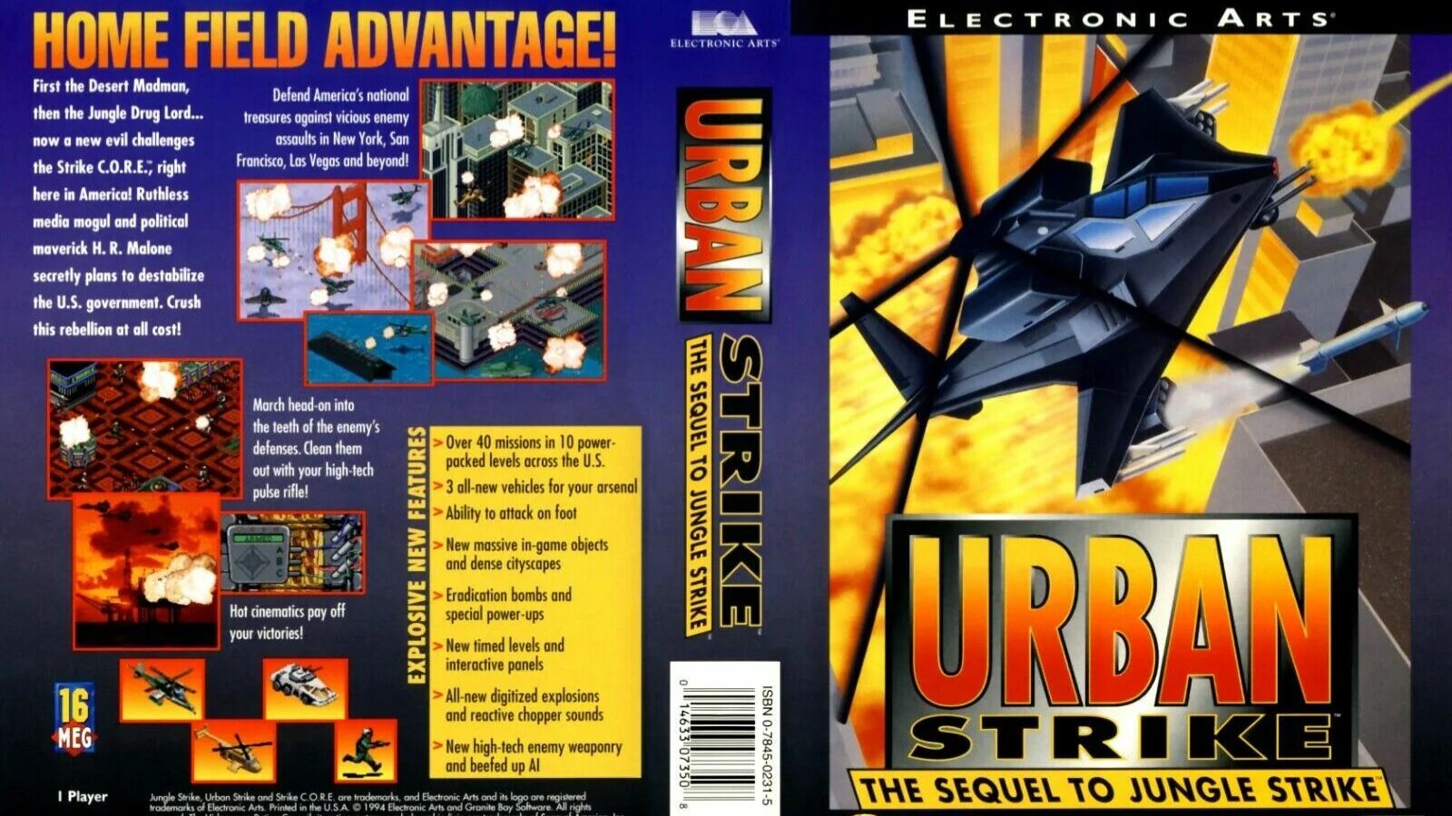Sega Mega Drive 2 (Smd) 16-bit Urban Strike Полное прохождение