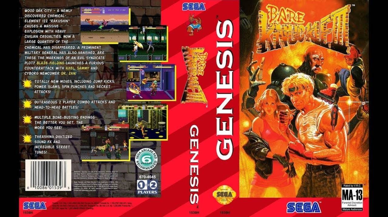 Sega Mega Drive 2 (Smd) 16-bit Streets of Rage 3  (Bare Knuckle 3) Полное прохождение