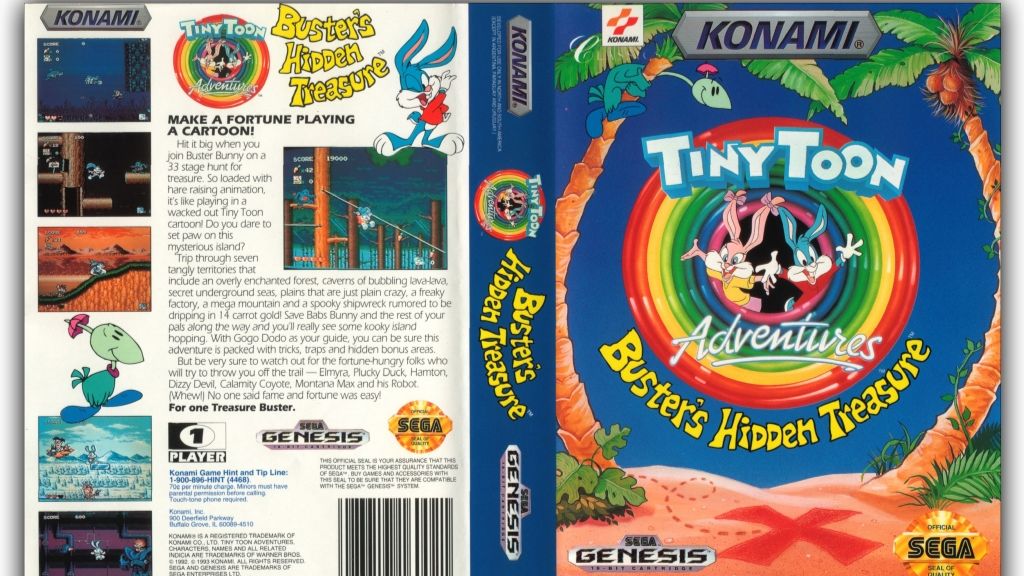 Sega Mega Drive 2 (Smd) 16-bit Tiny Toon Adventures Buster′s Hidden Treasure Полное Прохождение