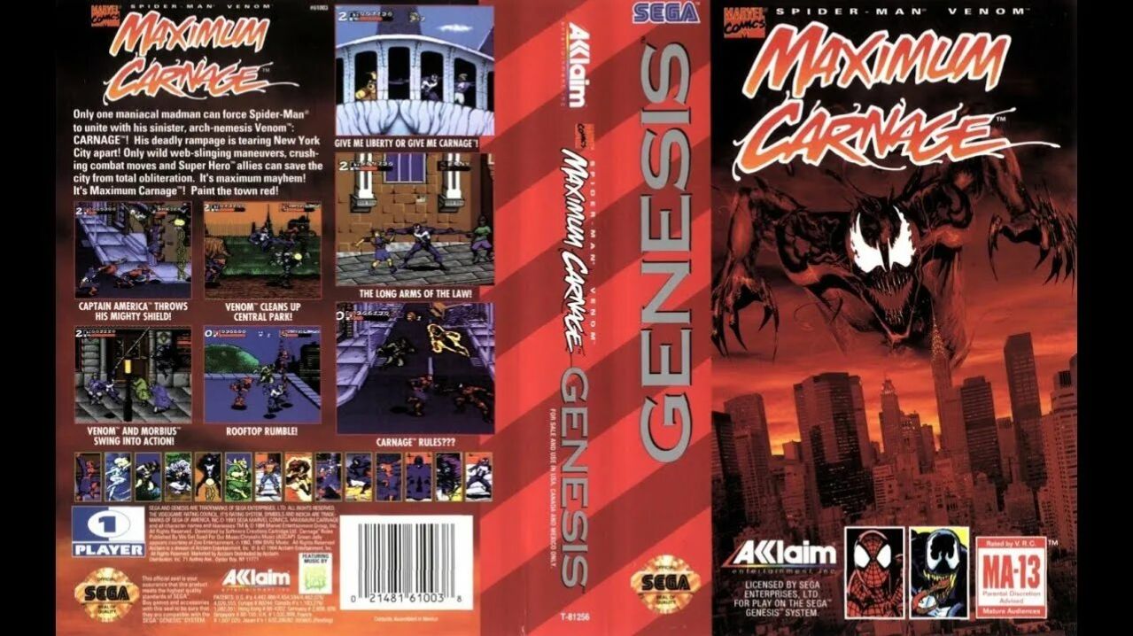 Sega Mega Drive 2 (Smd) 16-bit Spider-Man and Venom - Maximum Carnage Полное Прохождение