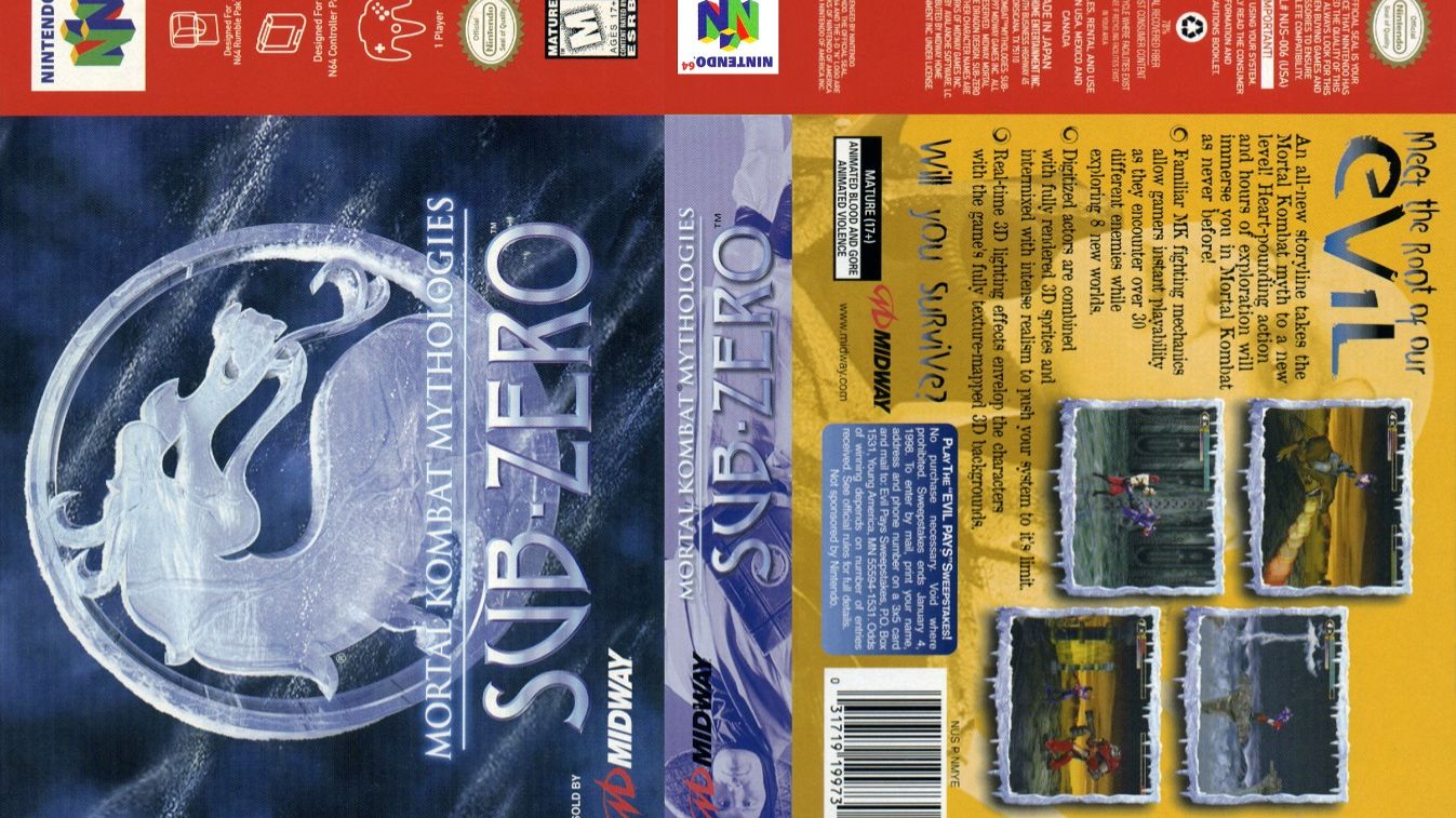 Sega Mega Drive 2 (Smd) 16-bit Mortal Kombat 5 Sub Zero Long Play