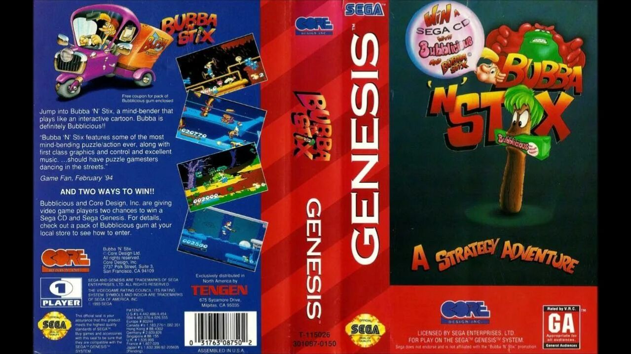 Sega Mega Drive 2 (Smd) 16-bit Bubba and Stix Полное Прохождение