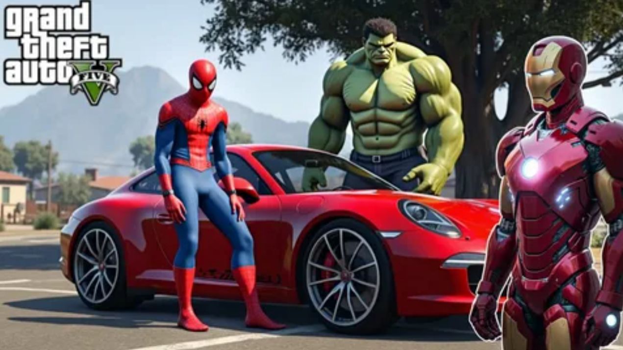 GTA 5 ГТА 5 ЧЕЛОВЕК ПАУК МОЛНИЯ И ДРУЗЬЯ