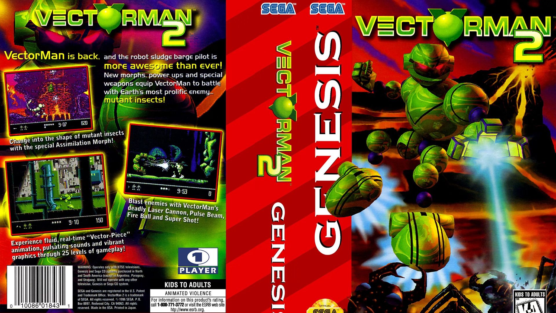 Sega Mega Drive 2 (Smd) 16-bit Vectorman 2 Прохождение