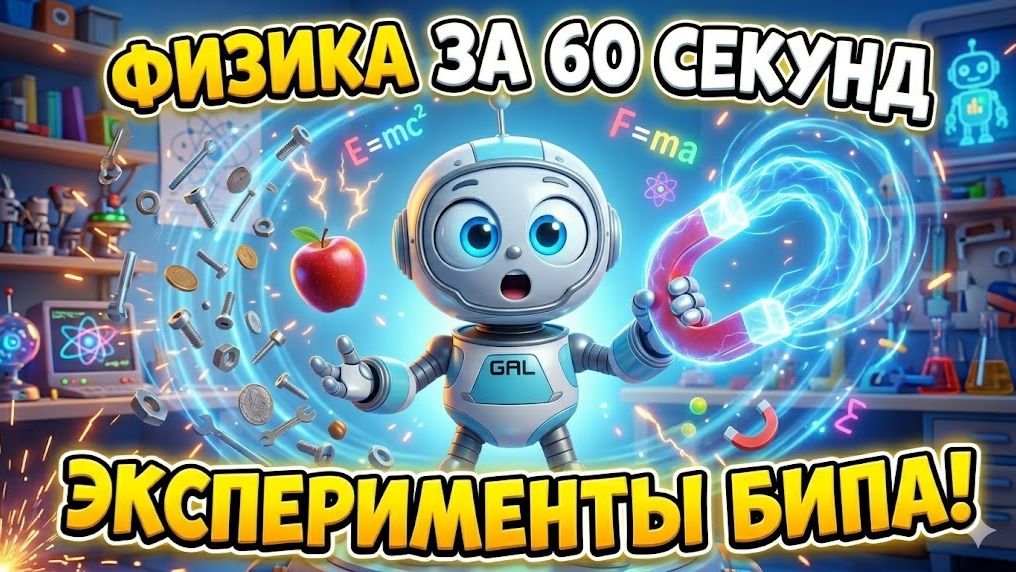 Физика за 60 секунд с Бипом 🤖 | Быстрые эксперименты