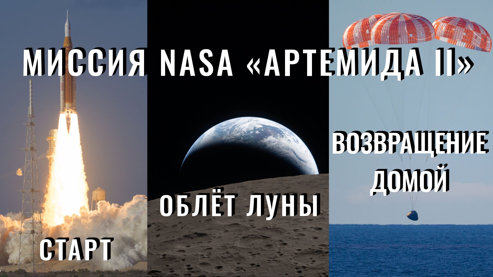 Миссия NASA «Артемида II»: старт, облёт луны, возвращение домой