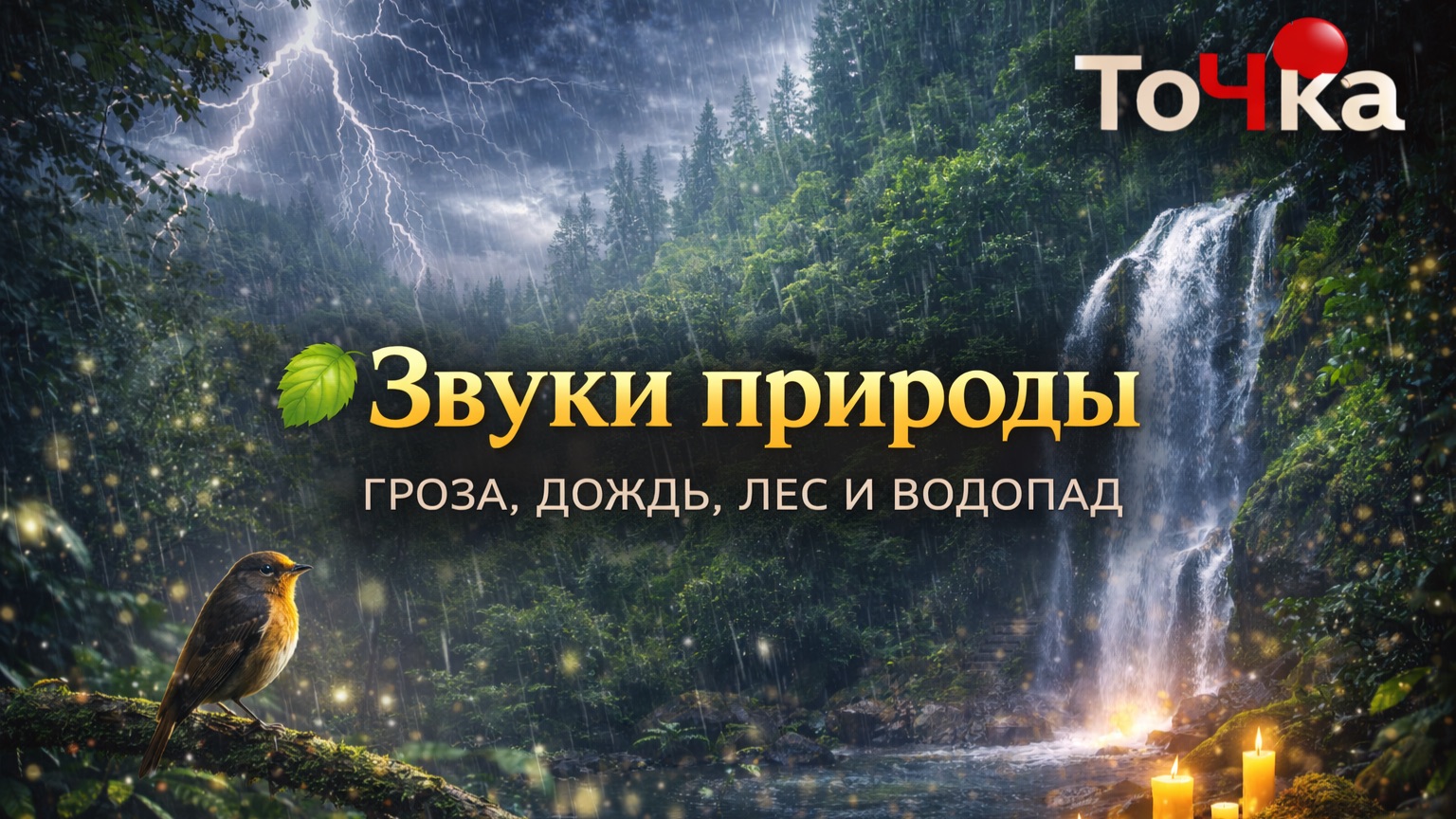 Звуки природы 🌿 Дождь, лес, водопад и гроза