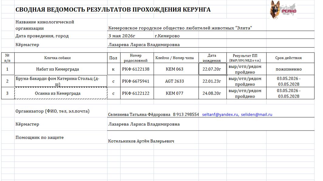 Кёрунг КЕМЕРОВО 26 апр`26 (Л.Лазарева) 3 собаки