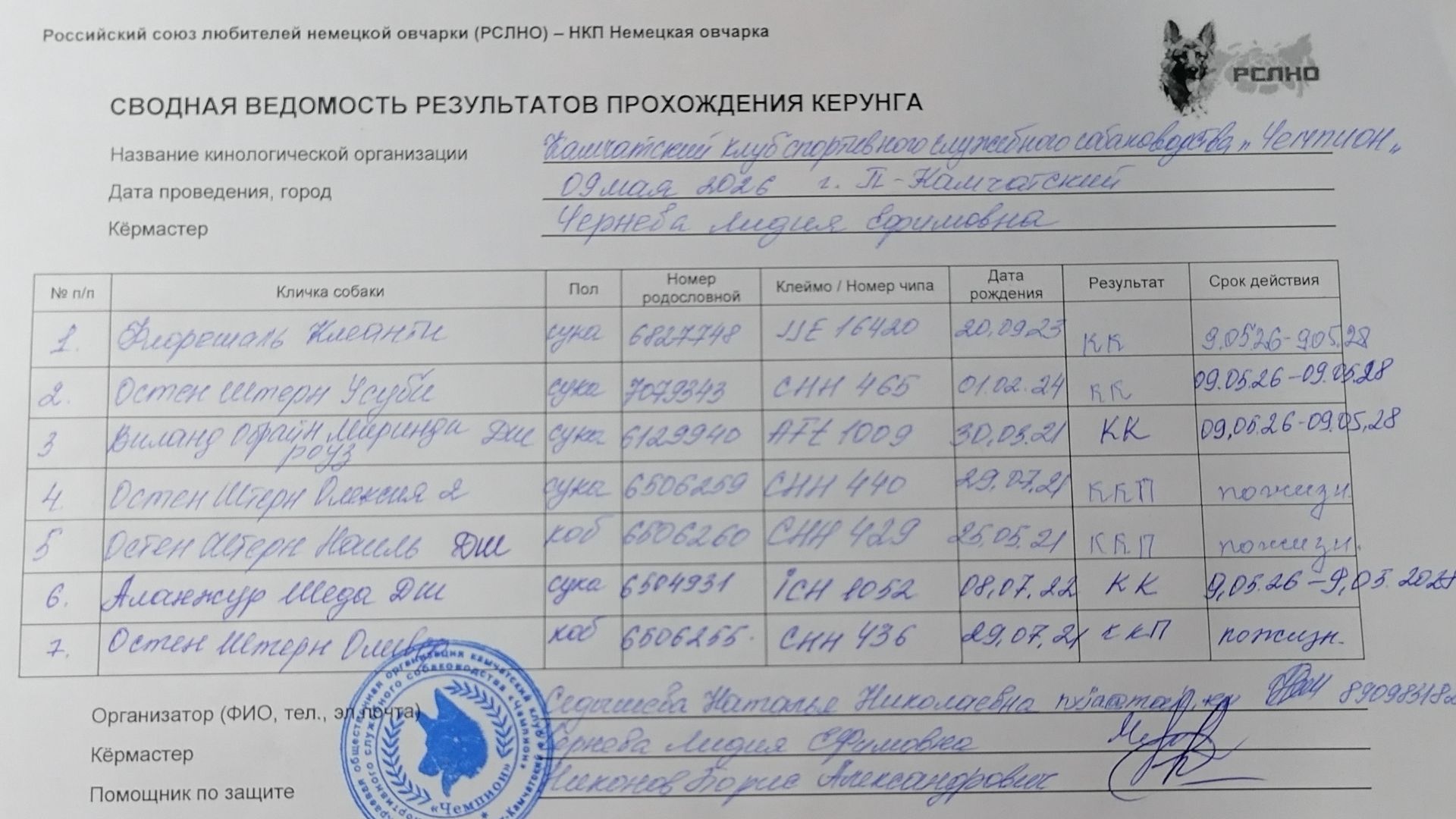 Кёрунг ПЕТРОПАВЛОВСК-КАМЧАТСКИЙ 09 мая`26 (Л.Чернева) 7 собак
