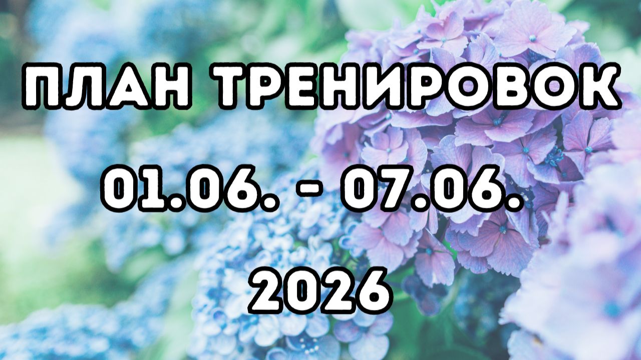 План тренировок, 1-я неделя июнь 2026