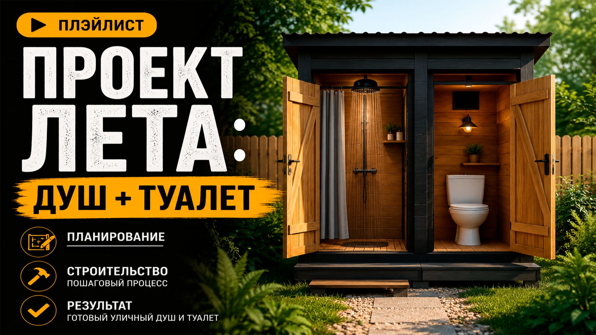 Проект лета: Душ + Туалет своими руками | От фундамента до готовой постройки