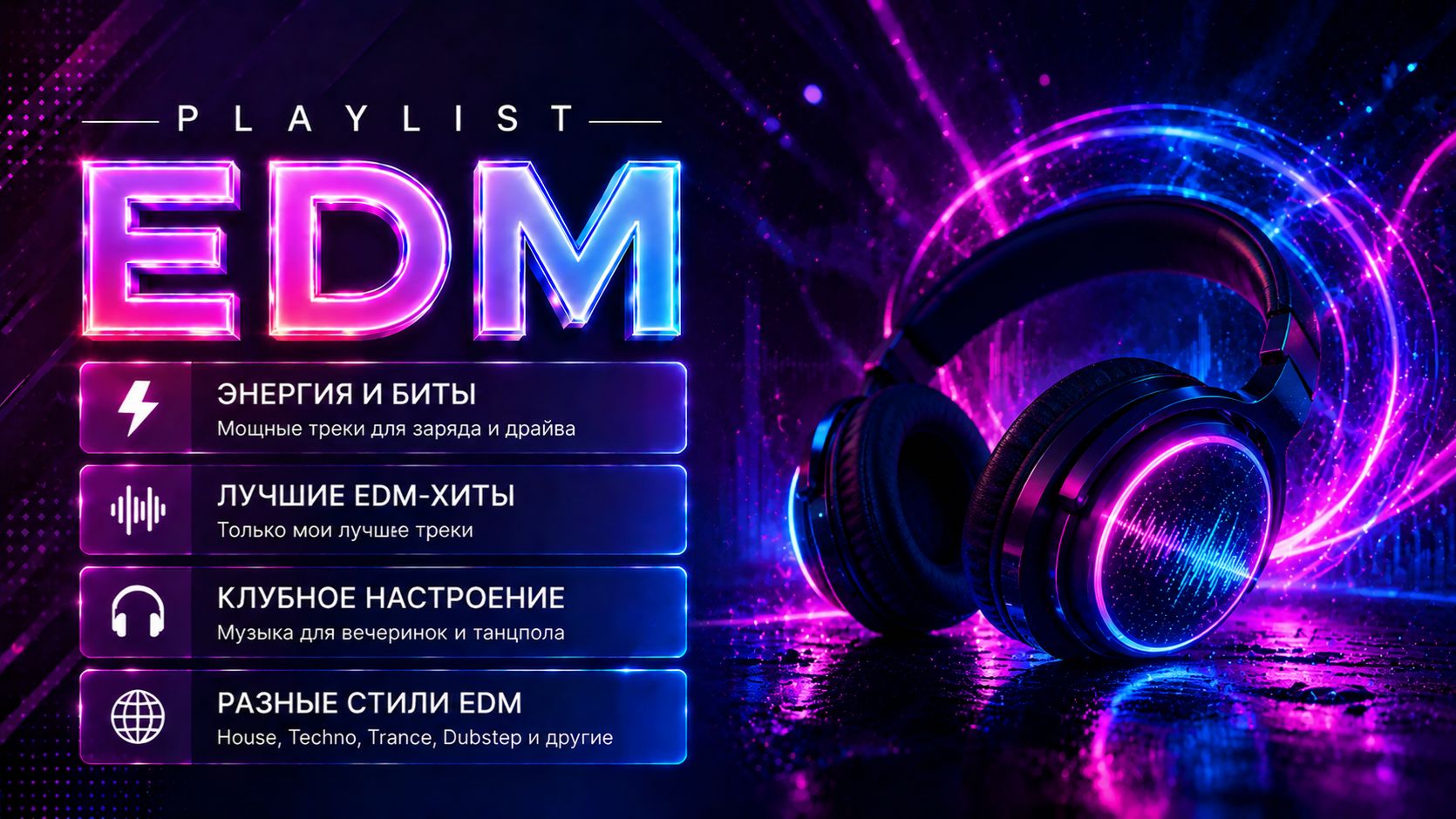 EDM, Techno, Trance, Progressive House