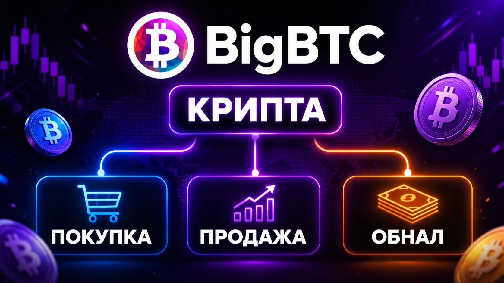 Ввод / вывод / покупка / продажа / обнал крипты