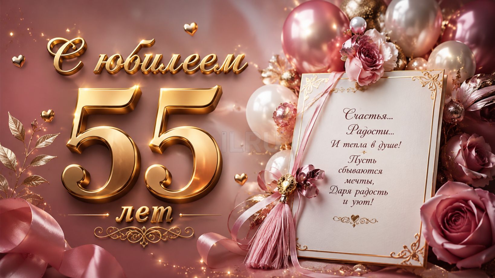 Поздравления с юбилеем 55 лет женщине – душевные музыкальные открытки