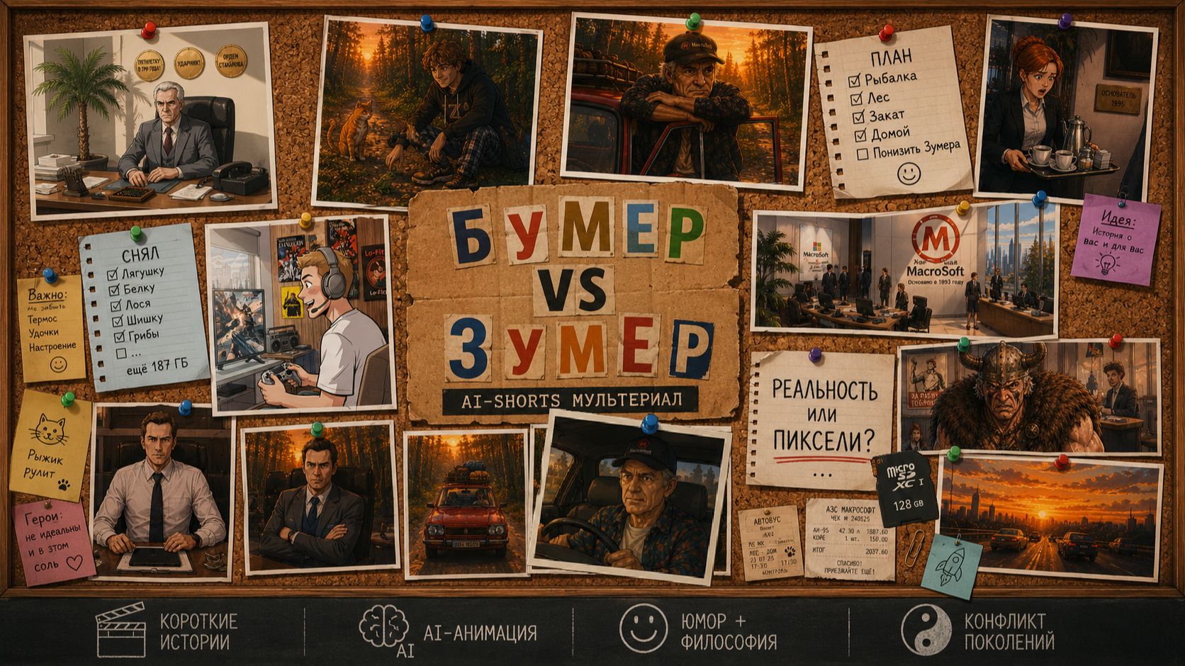 БУМЕР VS ЗУМЕР | AI-SHORTS МУЛЬТСЕРИАЛ