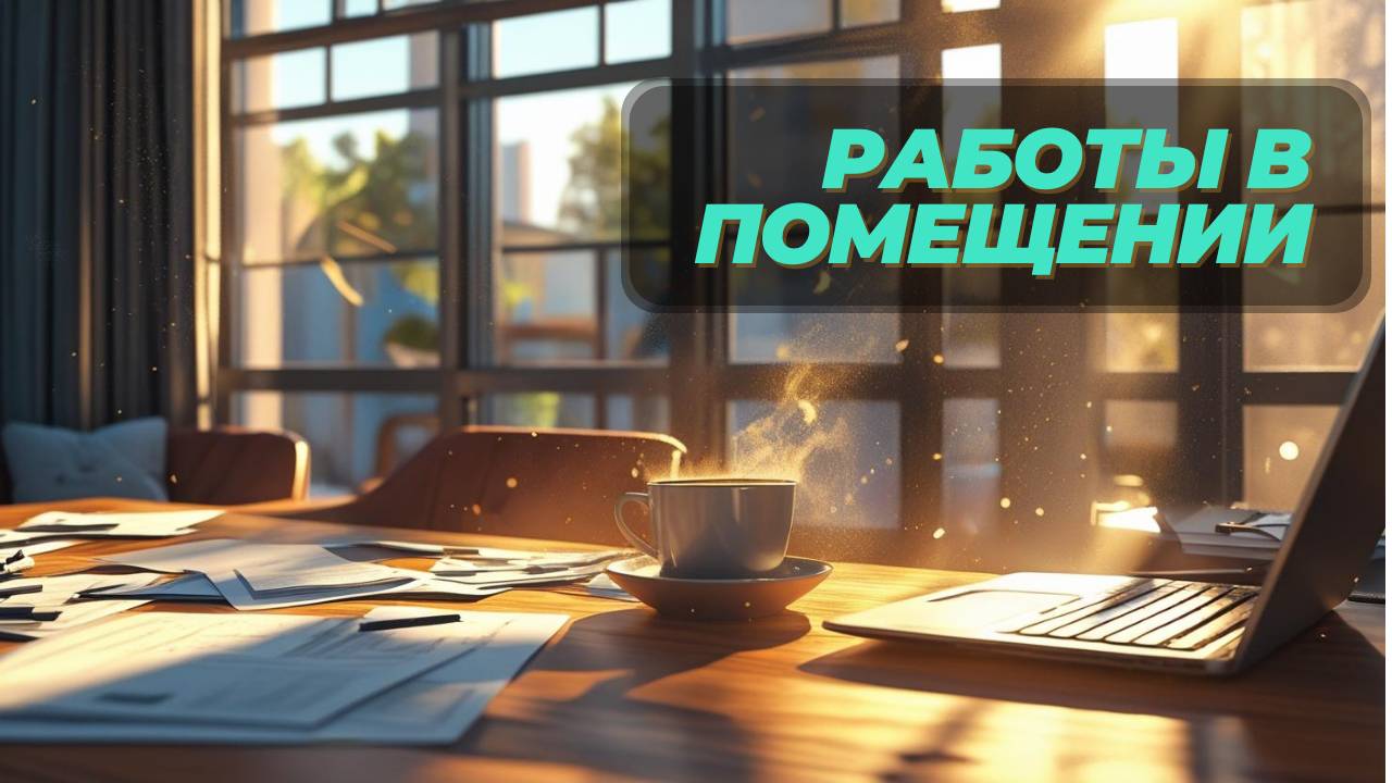 Работы в помещении.