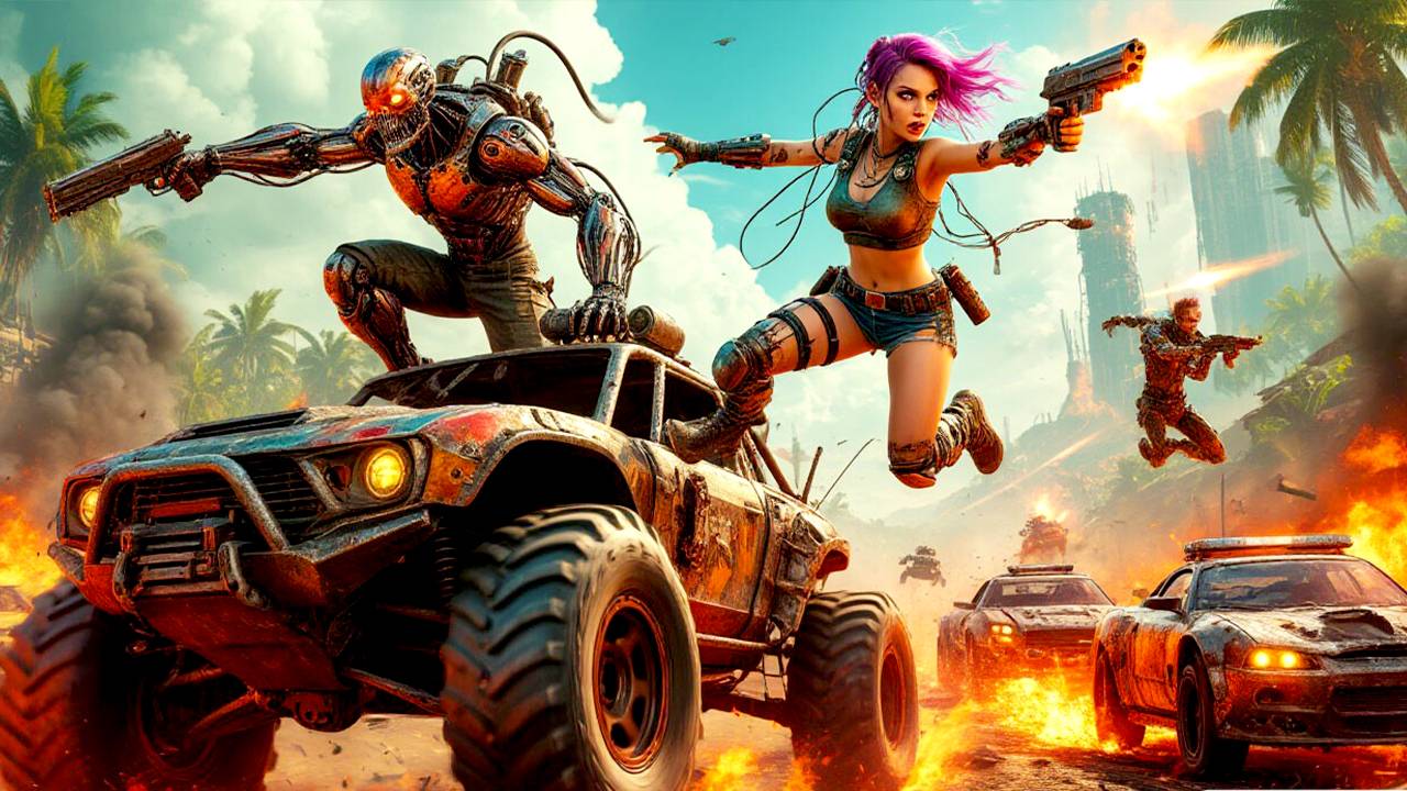 Война с киборгами Rage2 в стиле стимпанк киберпанк фоллаут  #киберпанк #rage2