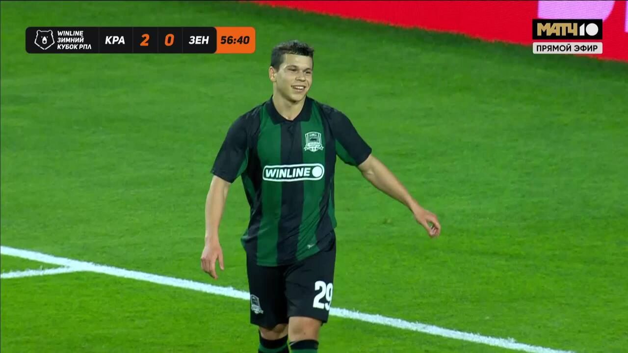 Изображение к видео: Гол Эльдара Гусейнова. Краснодар - Зенит. 3:0. WINLINE Зимний Кубок РПЛ 2026
