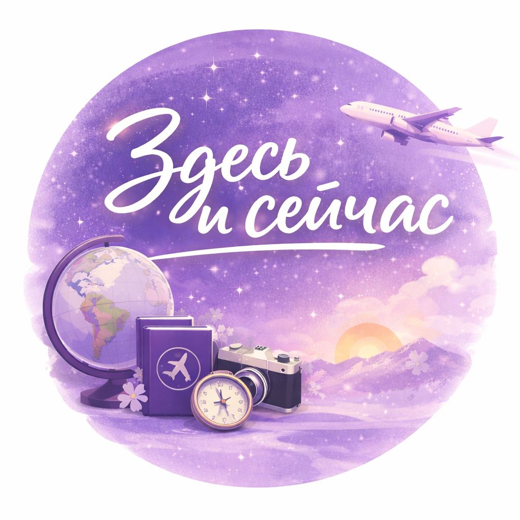 Иконка канала "Здесь и сейчас" подкасты о путешествиях и людях