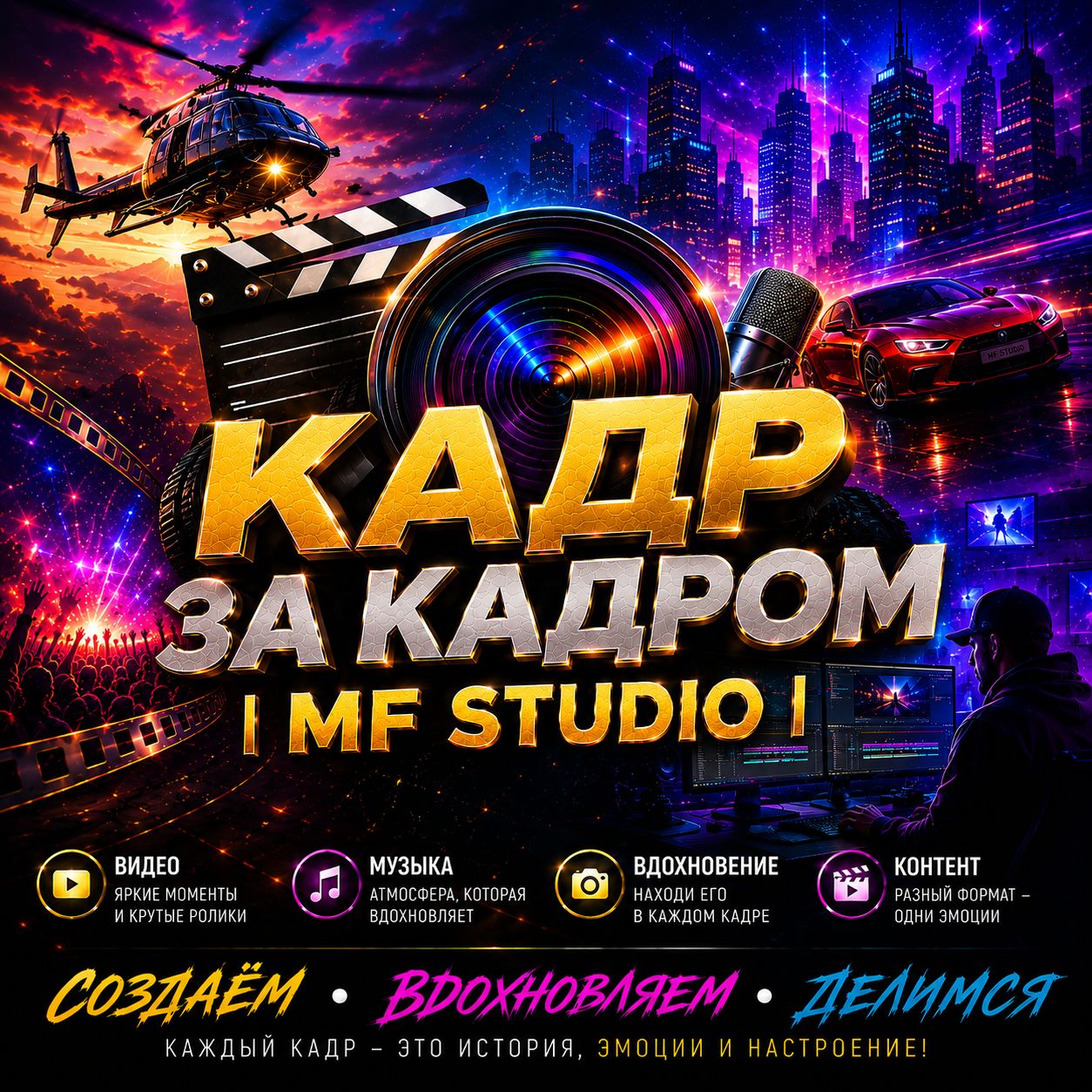 Иконка канала КАДР ЗА КАДРОМ | MF Studio