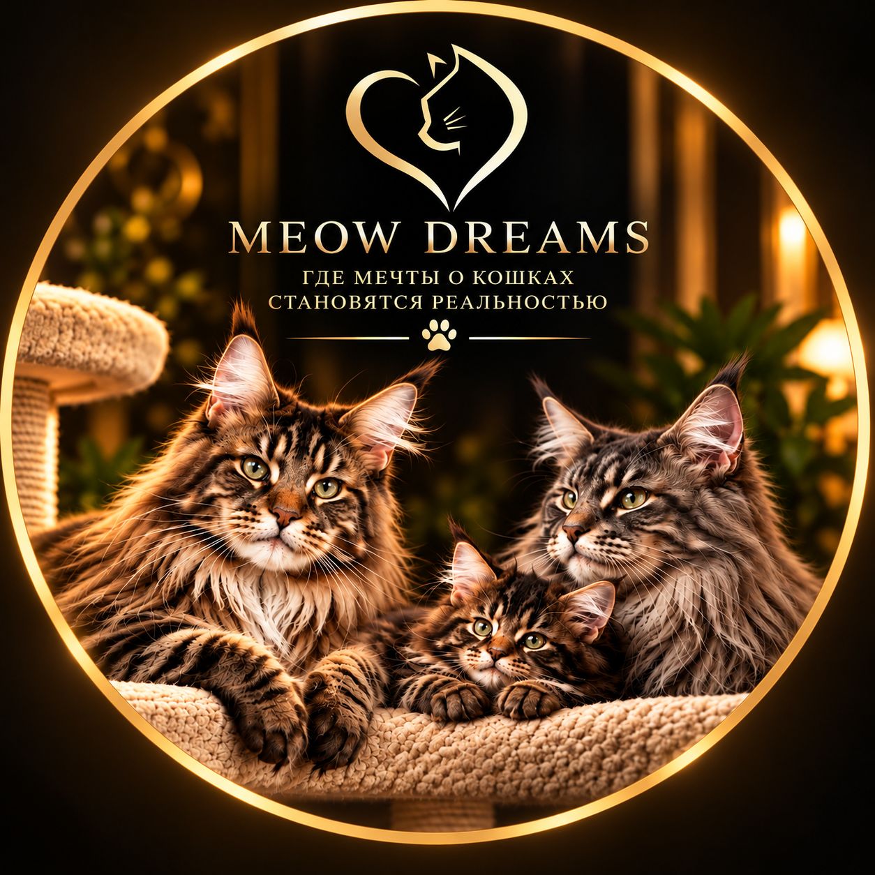 Иконка канала Meow Dreams - питомник кошек  Мейн-Кун.