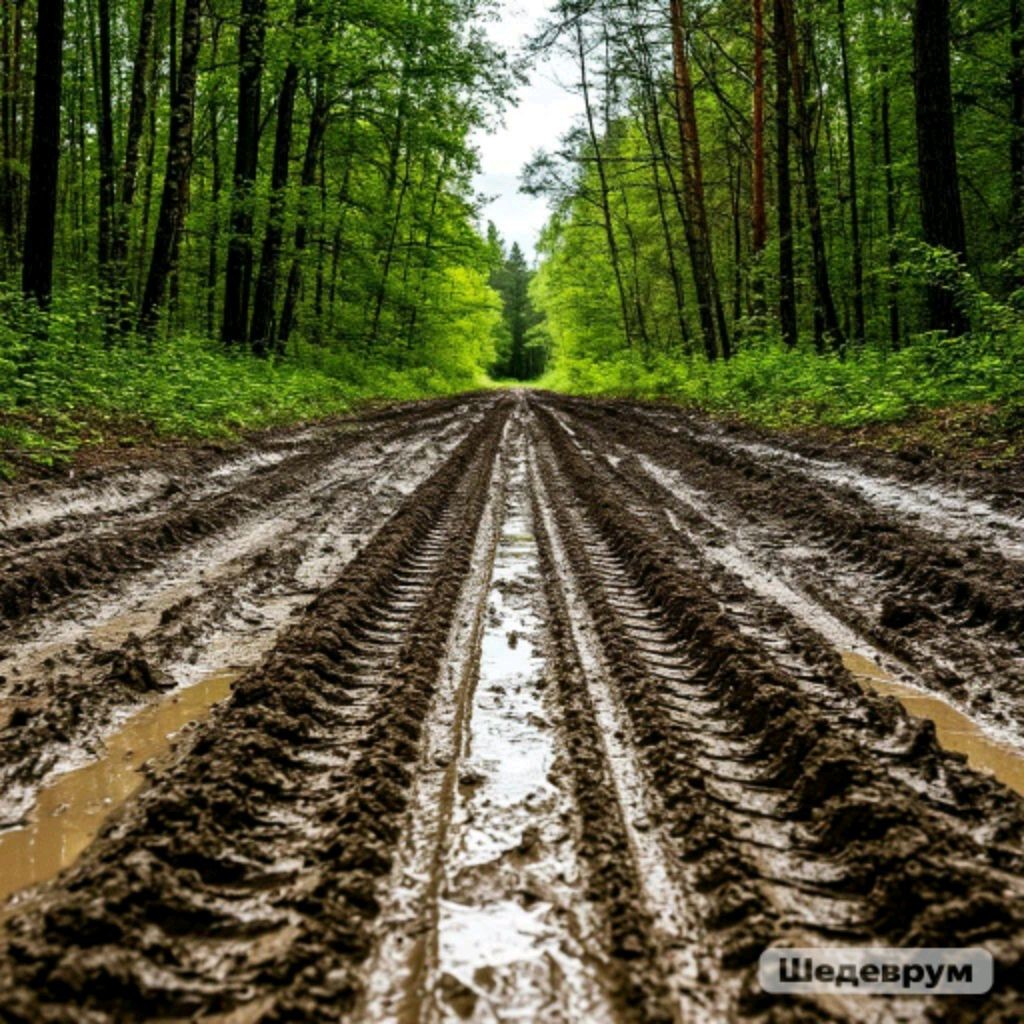 Колонна съехала с асфальта🏕