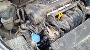 Замена ремня генератора KIA RIO 3. Снятие натяжителя.