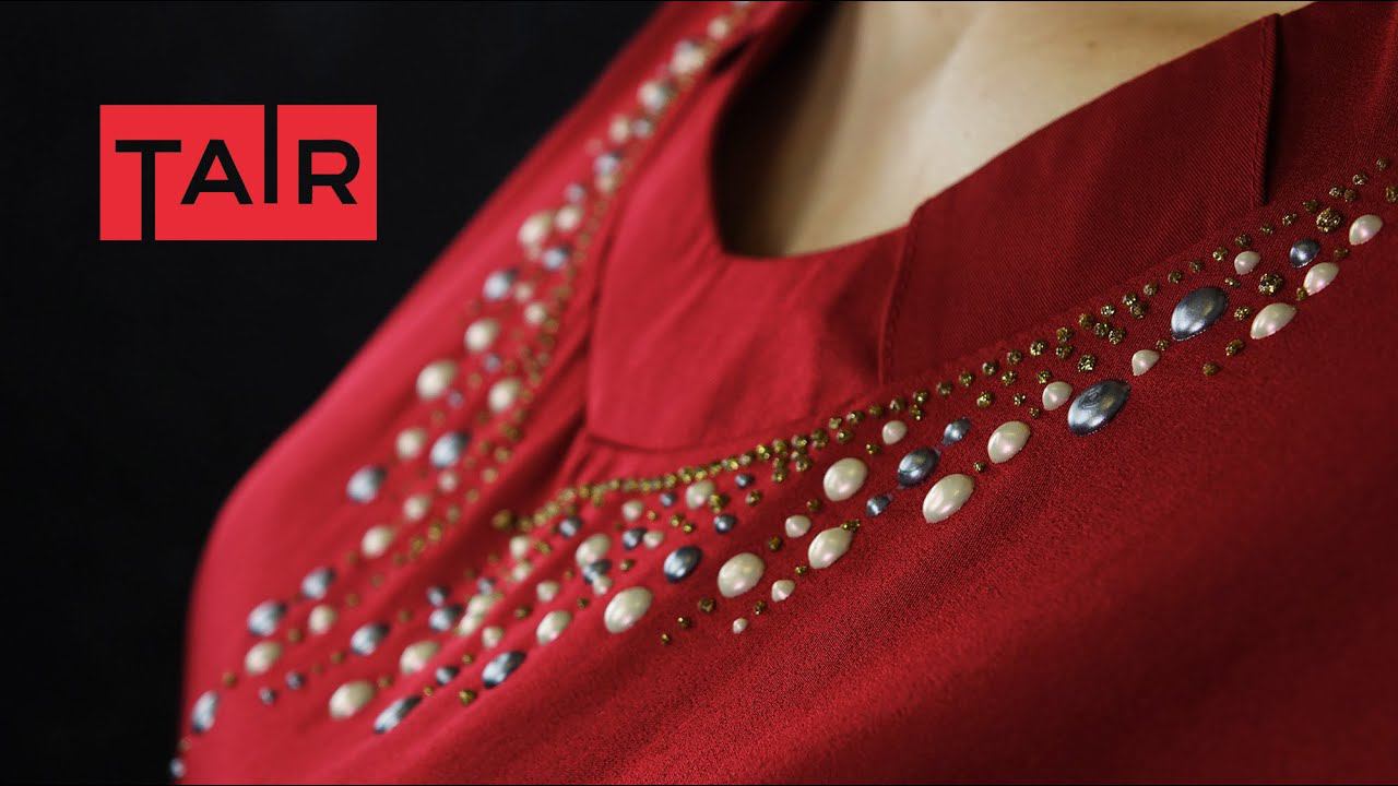 Срочное преображение платья к Новому Году! Контур с блёстками и жемчуг ТАИР смотреть онлайн