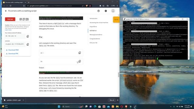 Qwiklabs Assessment: Fixing Errors in Python Scripts in coursera смотреть онлайн