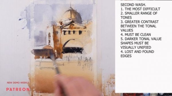 How to Paint Architecture in Watercolor Loose Style | Painting Light and Mood