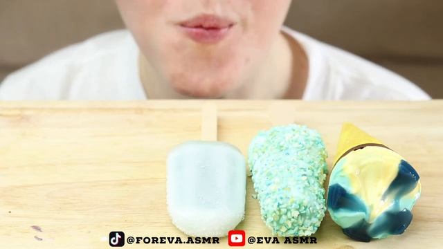АСМР ЕДА СИНЕЕ МОРОЖЕНОЕ ИТИНГ СЪЕДОБНЫЙ СЛАЙМ, ФРУКТОВЫЙ ЛЕД МУКБАНГ | EVA ASMR 먹방