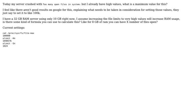 Unix & Linux: Maximum value for /proc/sys/fs/file-max смотреть онлайн