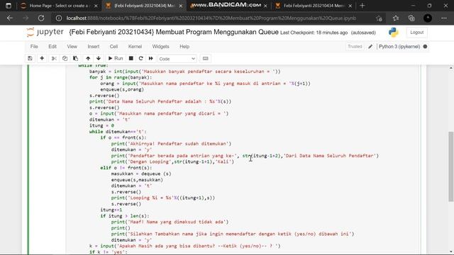MEMBUAT PROGRAM QUEUE PADA PYTHON смотреть онлайн