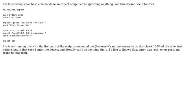 Ubuntu: Using bash commands in expect script смотреть онлайн