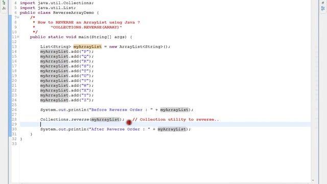 HOW TO REVERSE AN ARRAYLIST USING JAVA смотреть онлайн
