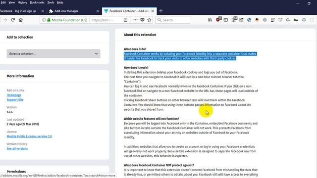 Facebook Container AddOn смотреть онлайн