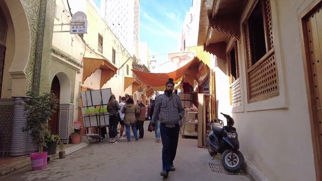 Walking Tour Of Fes Old Medina Morocco Fez El Bali [4K60fps] #maroc #Morocco #walkingtour