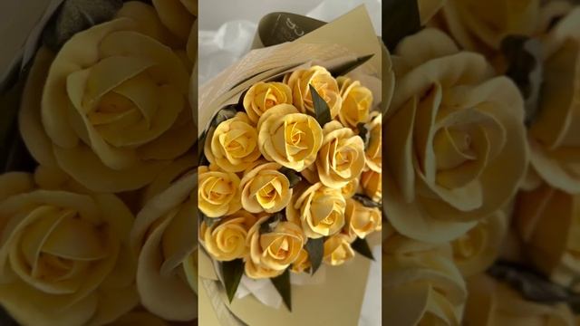 Зефирный букет из жёлтых роз смотреть онлайн