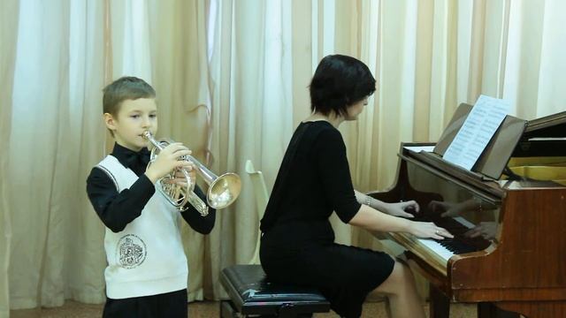 Семен Саломатников 8лет Корнет Д.Верди Марш из оперы "Аида" смотреть онлайн