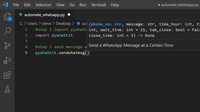 WhatsApp Bot (Send WhatsApp message automatically using python) [Just 2 lines of code] смотреть онлайн