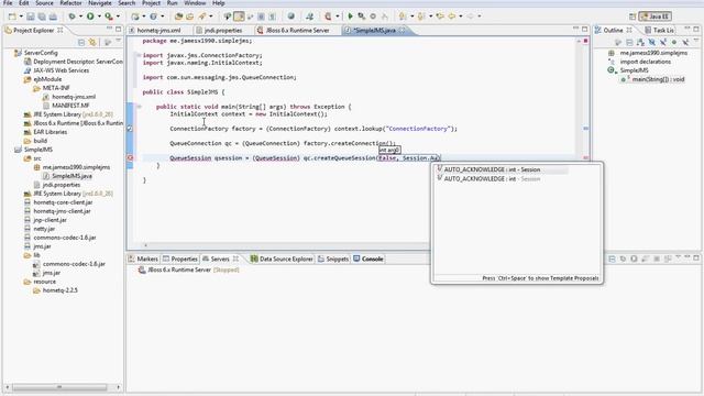 JMS Tutorial #1: Simple JMS P2P on JBoss HornetQ смотреть онлайн