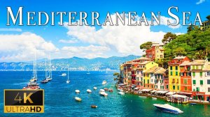 FLYING OVER MEDITERRANEAN SEA (4K UHD) - Relaxing Music Along With Beautiful Nature - TV 4K