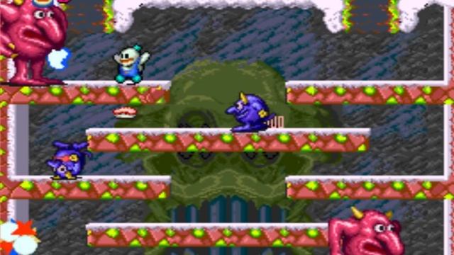 Snow Bros (Arcade) All Bosses (No Damage) смотреть онлайн