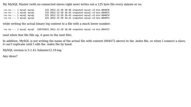 DevOps & SysAdmins: Why is MySQL writing hundreds of 125 byte binary log files? смотреть онлайн