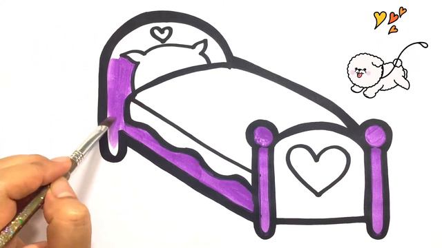 Drawing a picture of bed | Рисование картины кровати | Төсектің суретін салу смотреть онлайн