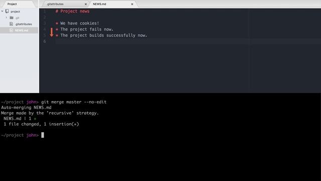 6.1 Git – Продвинутое слияние – Объединение всех изменений, драйверы слияния смотреть онлайн
