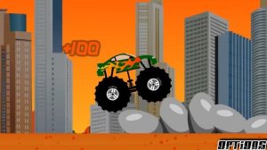 Orange Monster Truck - Monster Truck Cartoon & Game For Children