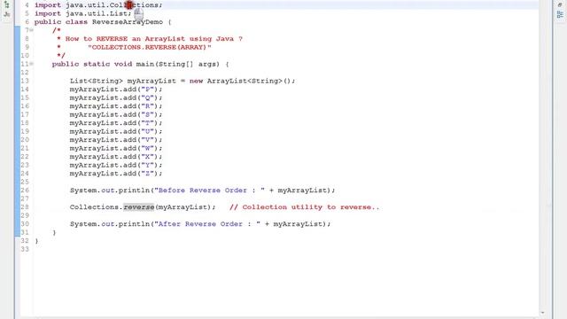 HOW TO REVERSE AN ARRAYLIST USING JAVA смотреть онлайн