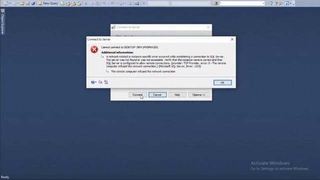Cannot connect to the server, A network-related or instance-specified error occurred in SQL Server смотреть онлайн